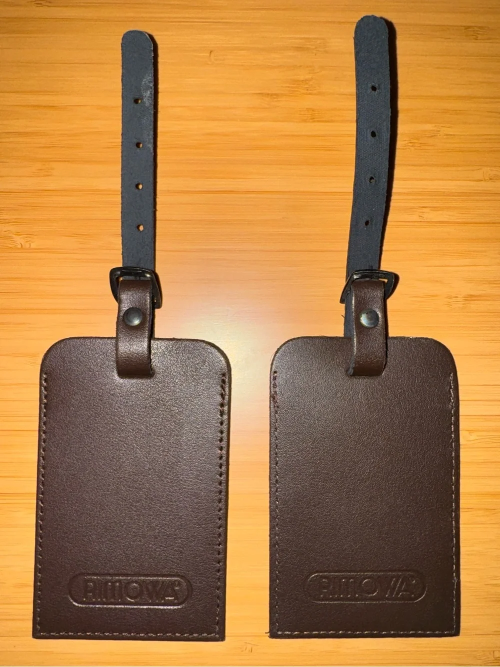 NWOT RIMOWA brown leather luggage tags